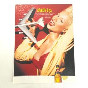 Kahlua B-52 Vintage Print Ad Maxim Magazine Y2K Cocktail Advertising Wall Decor